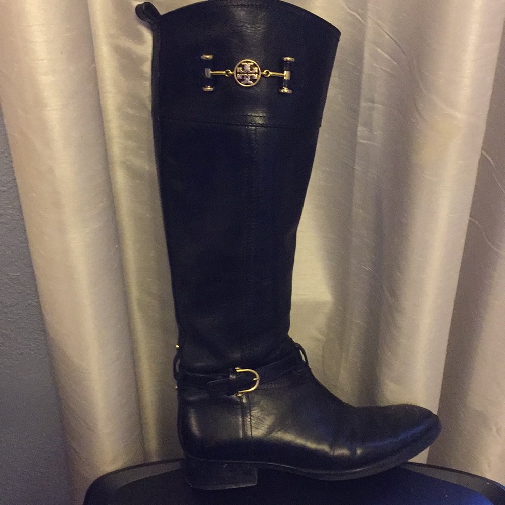 Tory Burch black riding boot